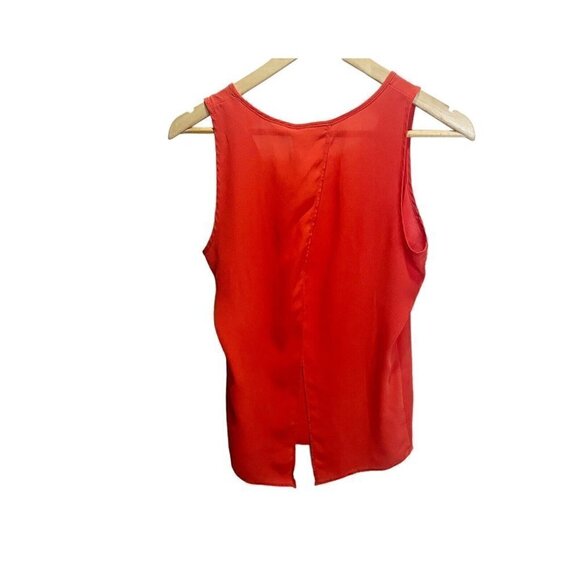 Express Red Sleeveless Lightweight Tank Blouse S Open Back Semi Sheer Casual - Picture 5 of 6
